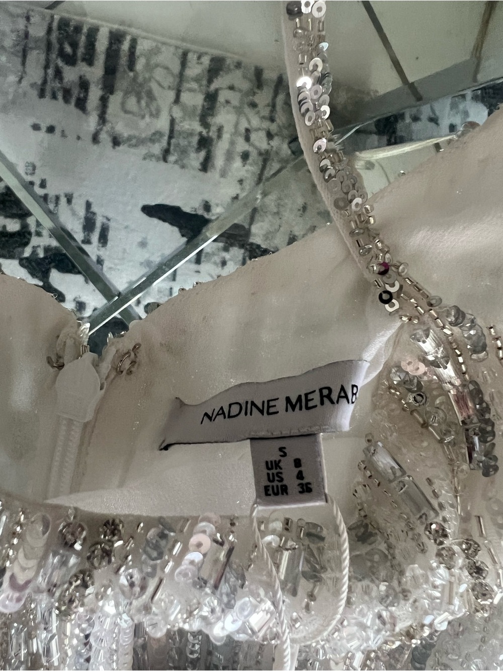 NWT Nadine Merabi Christy Sequin and Feather Cocktail Dress - Picture 7 of 8